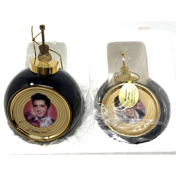 Other - Elvis Presley Bradford Editions 1999 Ornament Hound Dog‎ And Teddy Bear